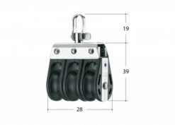 Poulie Triple à émérillon / 8 Mm / Roulement à Aiguilles