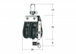 Poulie Double à émérillon Et Ringot / 8 Mm / Roulement à Billes