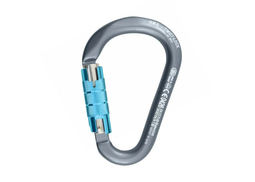 KONG Mousqueton Aluminium HMS TWIST LOCK / Gris/blanc/bleu 3 KONG Mousqueton Aluminium HMS TWIST LOCK / Gris/blanc/bleu