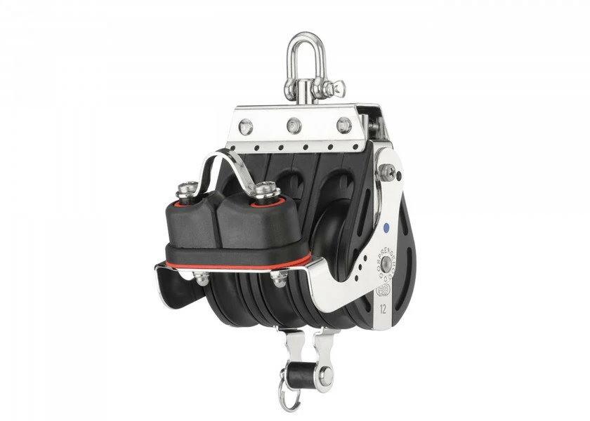 Poulie Triple à émérillon, Ringot Et Taquet Coinceur / 12 Mm / Roulement à Aiguille 3 Poulie Triple à émérillon, Ringot Et Taquet Coinceur / 12 Mm / Roulement à Aiguille